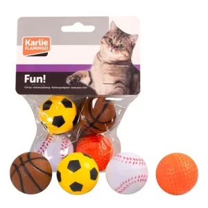 Pelotas Karlie de goma esponjosa para gatos 4 unidades