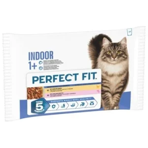 Perfect Fit Indoor 1+ Pollo y salmón (4 x 85 g)