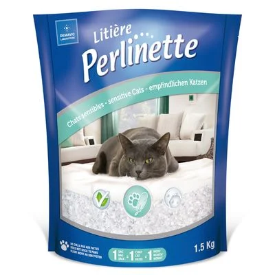 Perlinette Sensible arena de sílice para gatos 1,5 kg