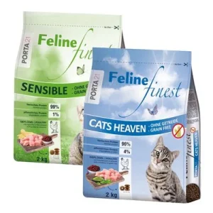 Porta 21 pienso para gatos sin cereales - Pack mixto 2 x 2 kg (Cats Heaven + Sensible)