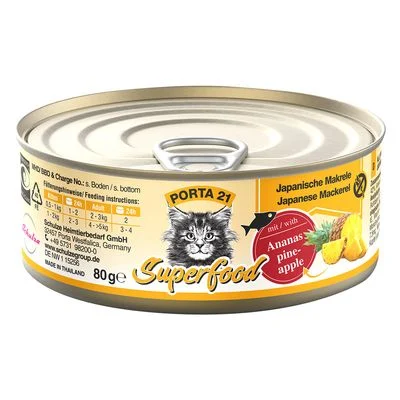 Porta 21 Superfood 6 x 80 g Caballa con piña