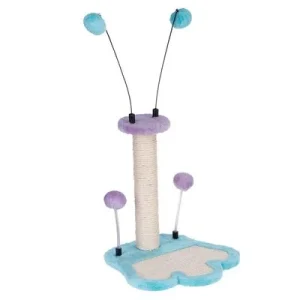 Poste rascador TIAKI Finny para gatos azul y rosa