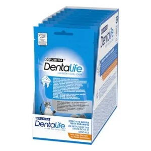 PURINA Dentalife snacks dentales para gatos con pollo 8 x 40 g