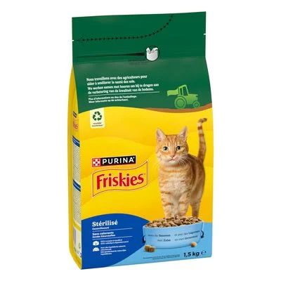 PURINA Friskies Sterilized Cat con salmón, atún y verduras 1,5 kg