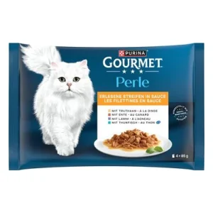 Purina Gourmet Perle en sobres 4 x 85 g - Pack mixto Pavo, atún, pato y cordero