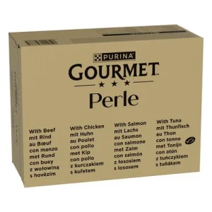 Purina Gourmet Perle en sobres 96 x 85 g Vacuno, pollo, salmón, atún en salsa