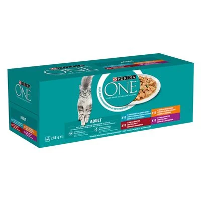 PURINA ONE Adult 40 x 85 g - Pack mixto Selección mixta