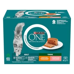 PURINA ONE Adult terrina Pack mixto (24 x 85 g)