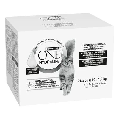 PURINA ONE Hydralife líquido para gatos 24 x 50 g Pack mixto (2 variedades)