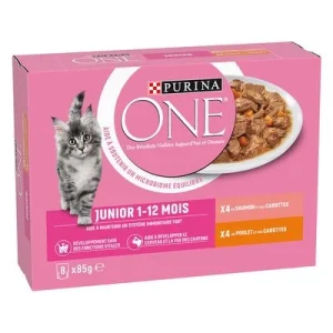 PURINA ONE Junior 8 x 85 g Pollo y salmón