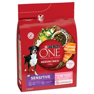 PURINA ONE Medium/Maxi Sensitive con salmón 2,5 kg