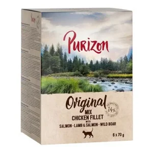 Purizon Adult 6 x 70 g comida húmeda para gatos, sin cereales Pack mixto (3 variedades)