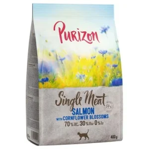 Purizon Single Meat con salmón y flores de aciano pienso para gatos 400 g