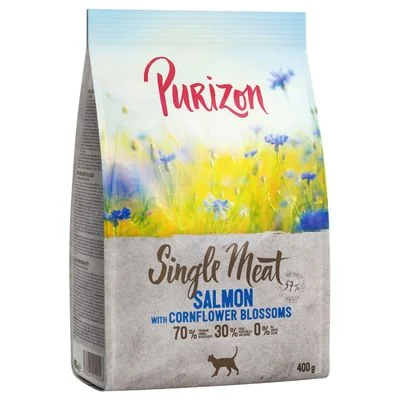 Purizon Single Meat con salmón y flores de aciano pienso para gatos 400 g