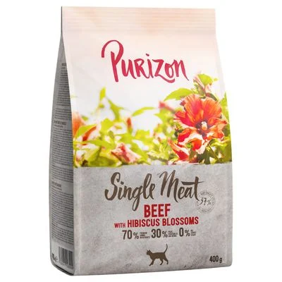 Purizon Single Meat con vacuno y flores de hibisco pienso para gatos 400 g