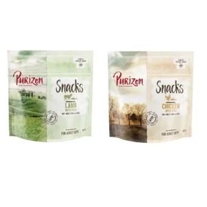 Purizon snacks 2 x 40 g - Pack de prueba mixto Pollo con pescado / Cordero con pescado