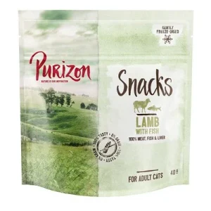 Purizon snacks sin cereales de cordero con pescado para gatos 40 g