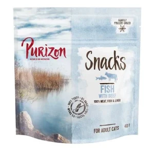 Purizon snacks sin cereales para gatos 3 x 40 g - Pack Ahorro Pescado con vacuno