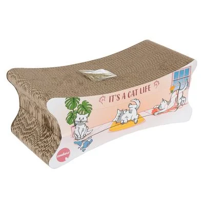 Rascador de cartón 2 en 1 para gatos 50 x 22 x 20 cm (L x An x Al)