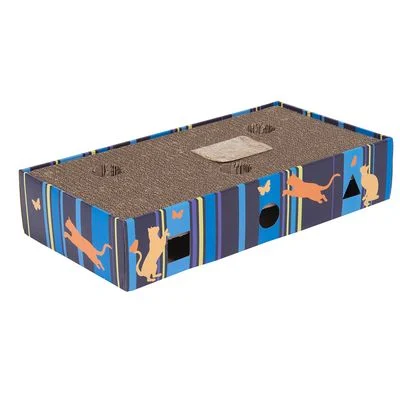 Rascador de cartón Scratch & Play para gatos 45,5 x 24 x 9,3 cm (L x An x Al) / 2 pelotas