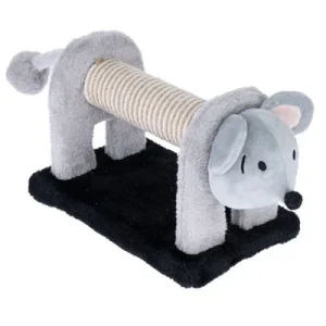 Rascador en forma de ratón TIAKI para gatos gris/negro