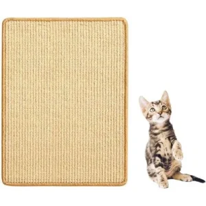 Reitlaze Alfombrilla rascadora de sisal para gatos con tira adhesiva