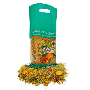 RIBERO Heno con Flores 500g (1 unidad ó Pack 8 unidades)