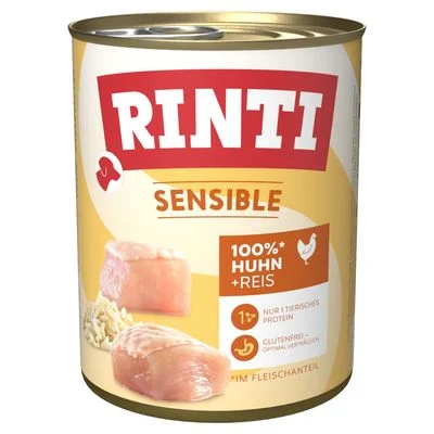RINTI Sensible 24 x 800 g - Pack Ahorro Pollo y arroz