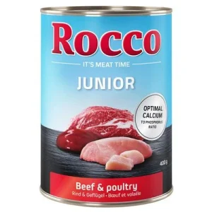 Rocco Junior 24 x 400 g - Pack Ahorro Ave con vacuno