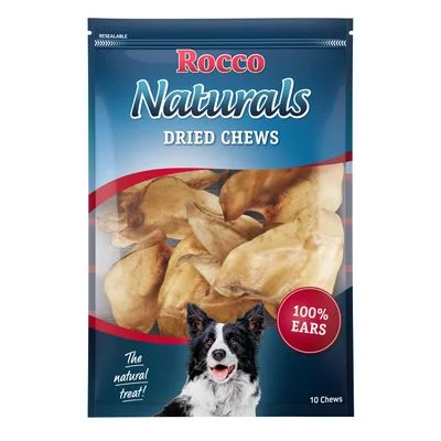 Rocco Naturals snacks de orejas de buey naturales para perros 10 unidades