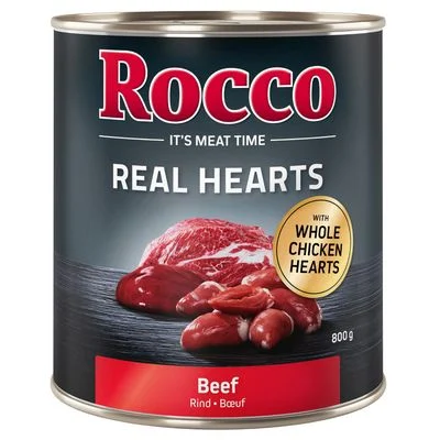 Rocco Real Hearts 24 x 800 g - Pack Ahorro Vacuno
