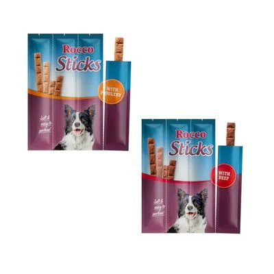 Rocco Sticks - Pack de prueba 2 variedades: ave y vacuno (2 x 120 g)