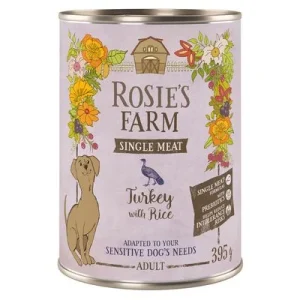 Rosie's Farm Single Meat Adult 6 x 395 g Pavo y arroz