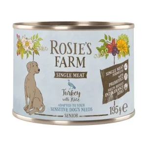Rosie's Farm Single Meat Senior 6 x 195 g Pavo y arroz