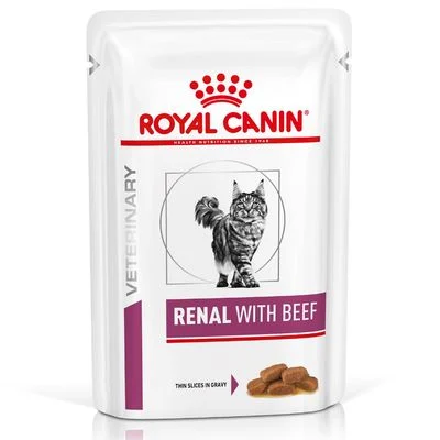 Royal Canin Veterinary Feline Renal vacuno/pollo/pescado en salsa Buey 12 x 85 g