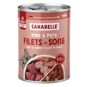 Sanabelle Carne en salsa 24 x 380 g - Pack Ahorro Vacuno y pavo