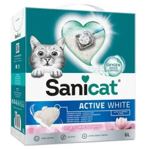 Sanicat arena para gatos - Pack Ahorro Active White Lotus Flower arena aglomerante - 3 x 6 l