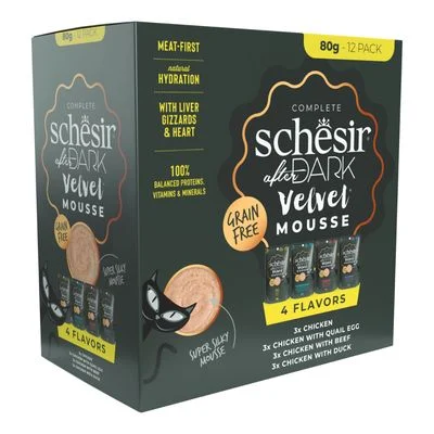 Schesir After Dark Velvet Mousse 12 x 80 g Pack mixto (4 variedades)