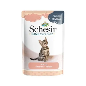 Schesir bolsitas 24 x 85 g en gelatina - Pack Ahorro Kitten con filete de pollo