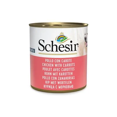 Schesir en latas 6 x 285 g comida húmeda para perros Pollo con zanahorias
