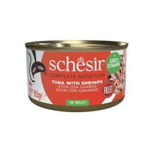 Schesir latas de comida húmeda de atún con gambas