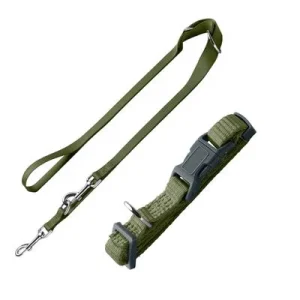 Set HUNTER: collar + correa London verde oliva Collar Vario Rapid S + correa 200 cm, 10 mm ancho