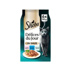 Sheba Délices du Jour en Salsa - Salmón, Atún y Trucha