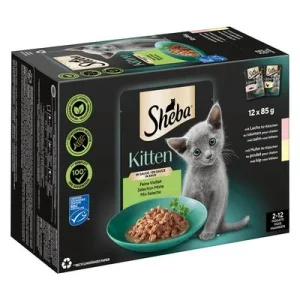 Sheba Kitten en bolsitas 12 x 85 g - Pack mixto Exquisita variedad en salsa (salmón y pollo)
