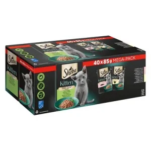 Sheba Kitten en bolsitas 80 x 85 g - Pack Ahorro mixto Exquisita variedad en salsa (salmón y pollo)