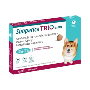 Simparica Trio 10 a 20 Kg 1 Dosis Masticable