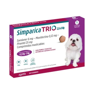 Simparica Trio 2.5 a 5 Kg 1 Dosis Masticable