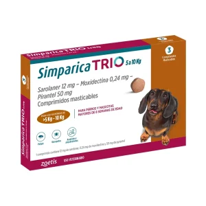 Simparica Trio 5 a 10 Kg 3 Dosis Masticables