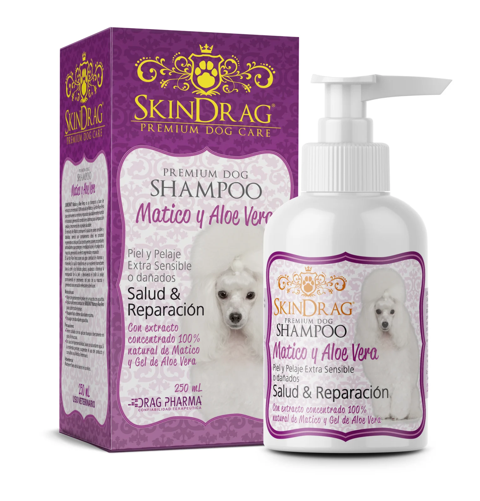 SKINDRAG SHAMPOO DOG MATICO Y ALOE VERA 250 ML