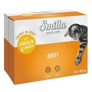 Smilla Adult Bocaditos con verduras en bolsitas Pollo y zanahorias (12 x 85 g)